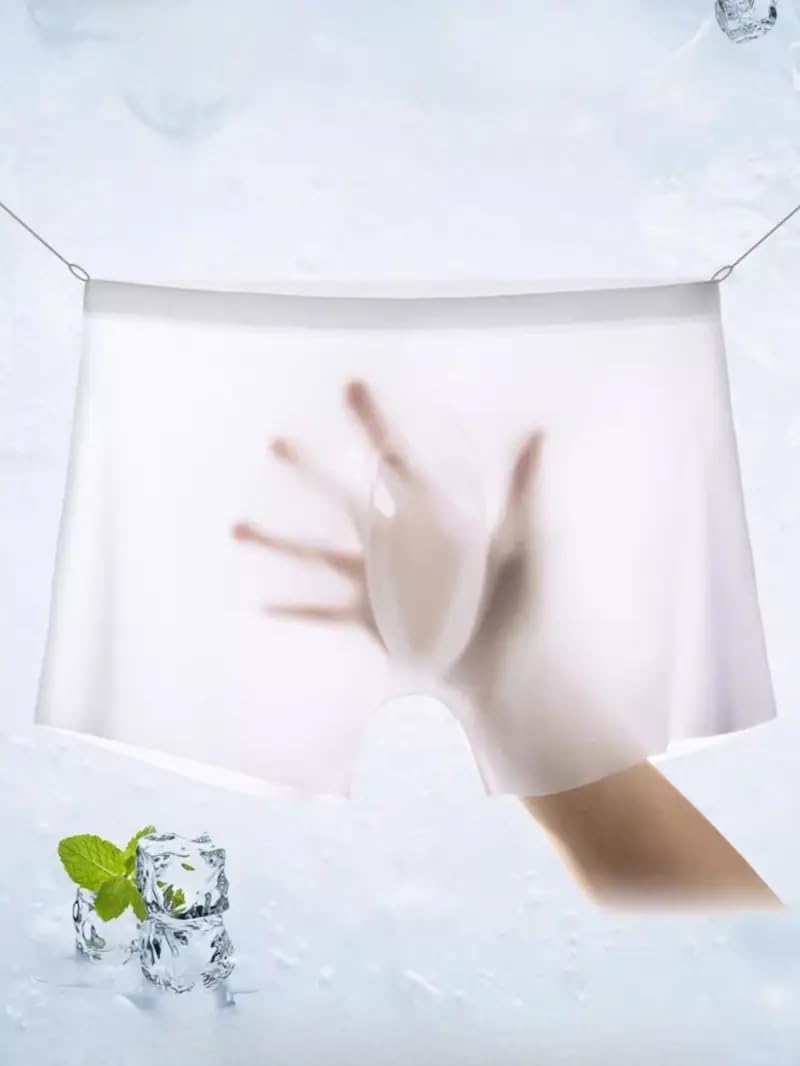 Men's Traceless Brief Boxers Ice Silk undewearsexy See-Through Transparent Briefs - Image 2