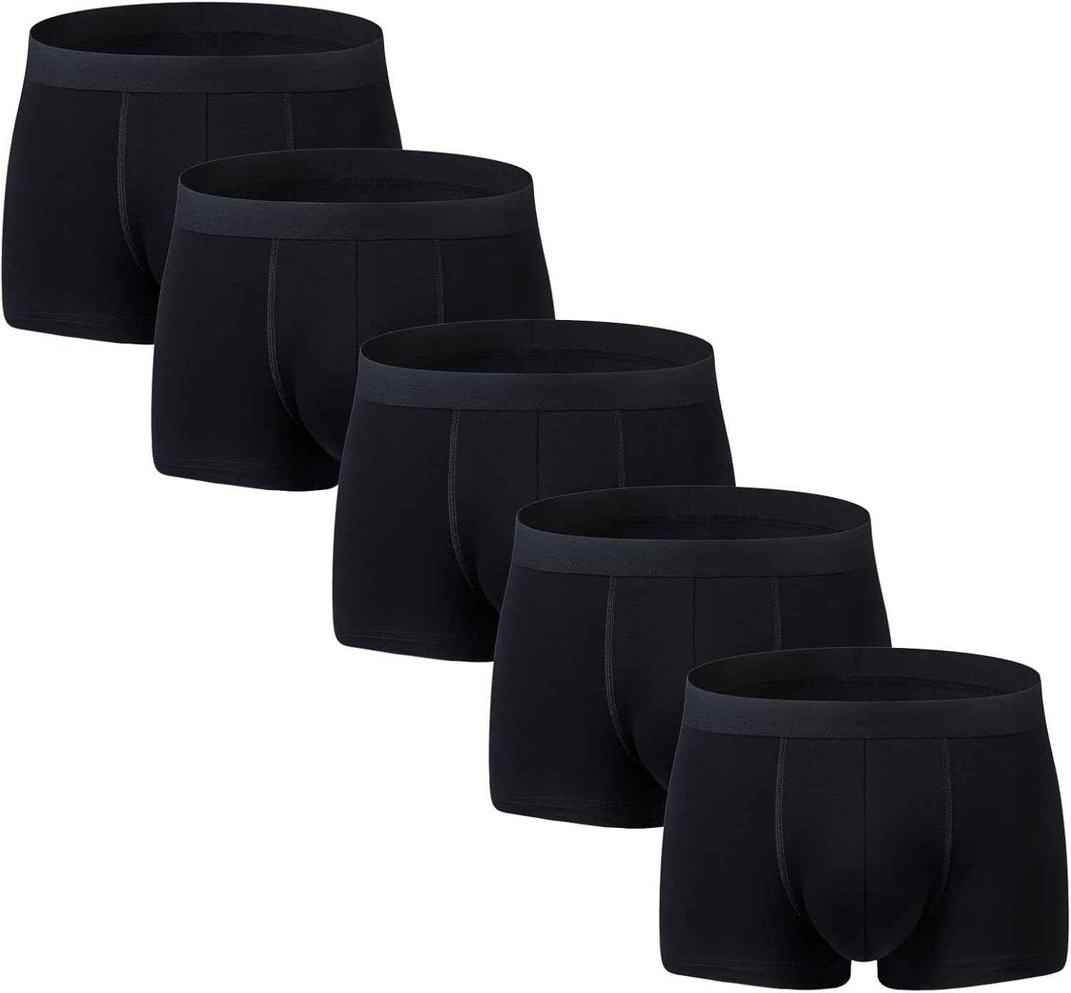 Men's Underwear Boxer Briefs Cotton Huge Pouch Trunks Short Leg Underwear 5 Pack