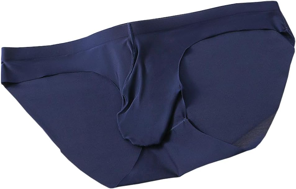 Men's Pouch Trunks Ice Silk Enhance Underwear Briefs Low-Rise Ultra-Thin Bulge Pouch Sport Underpants