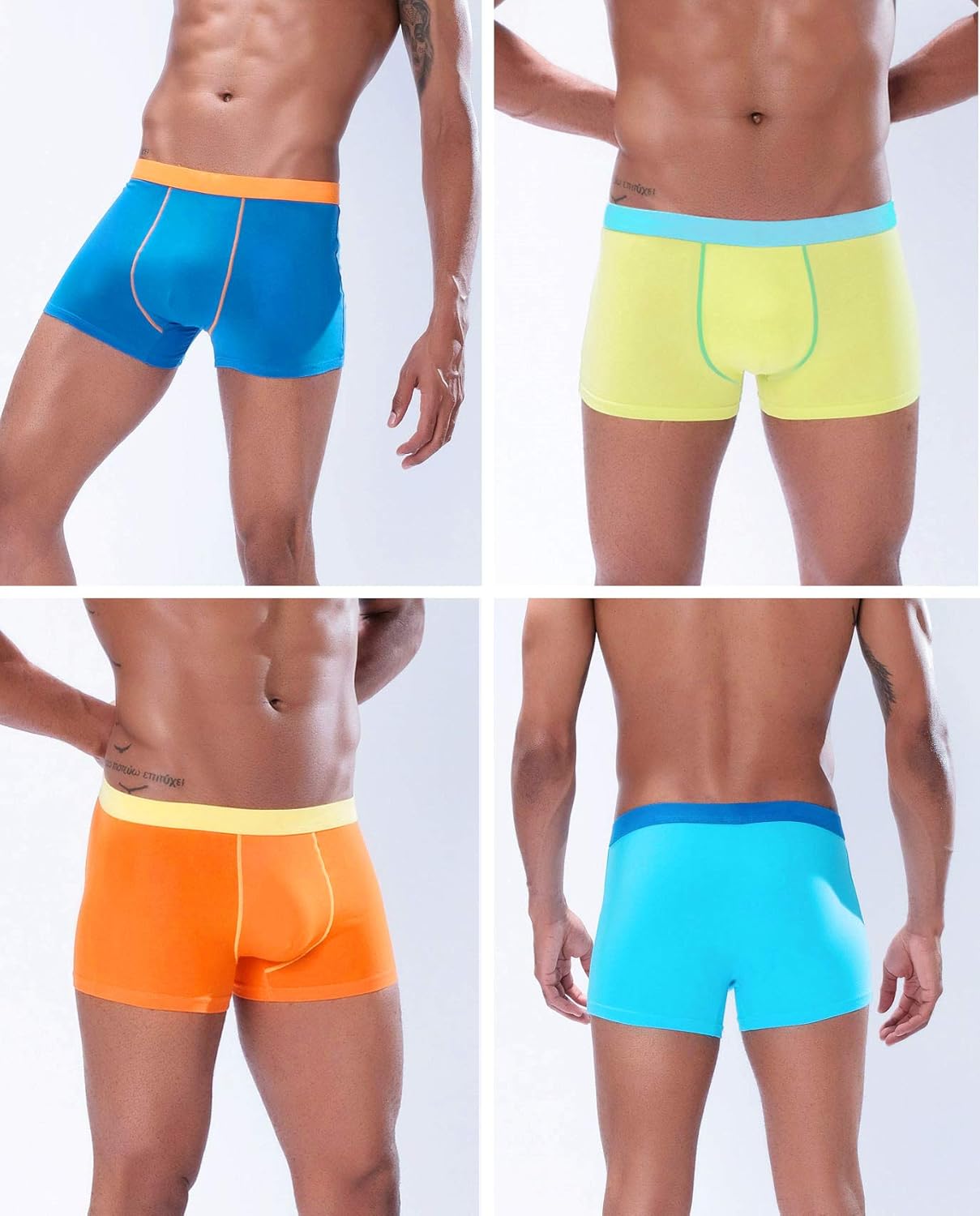 Men's Underwear Boxer Briefs Cotton Huge Pouch Trunks Short Leg Underwear 5 Pack - Image 2