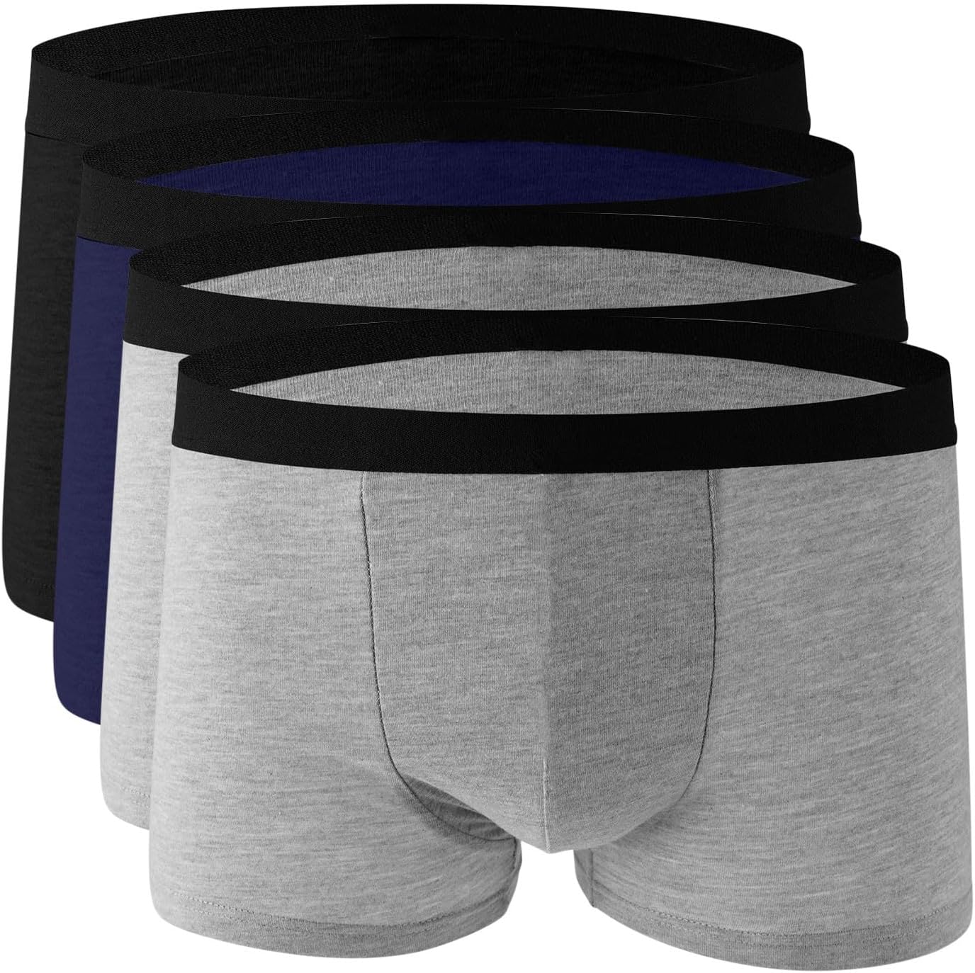 Men's 4 Pack Boxer Briefs, Moisture Wicking Breathable Underwear, Soft Comfy Stretch Underwear