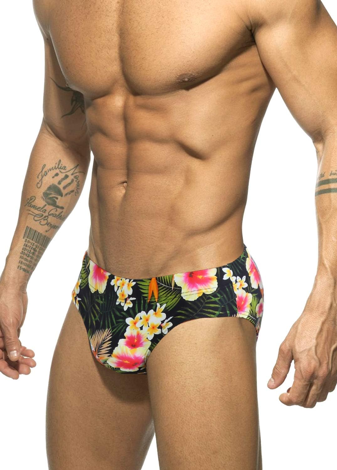 Men's Ployester Swimsuit Bikini Briefs with Adjustable Drawstring - Image 2