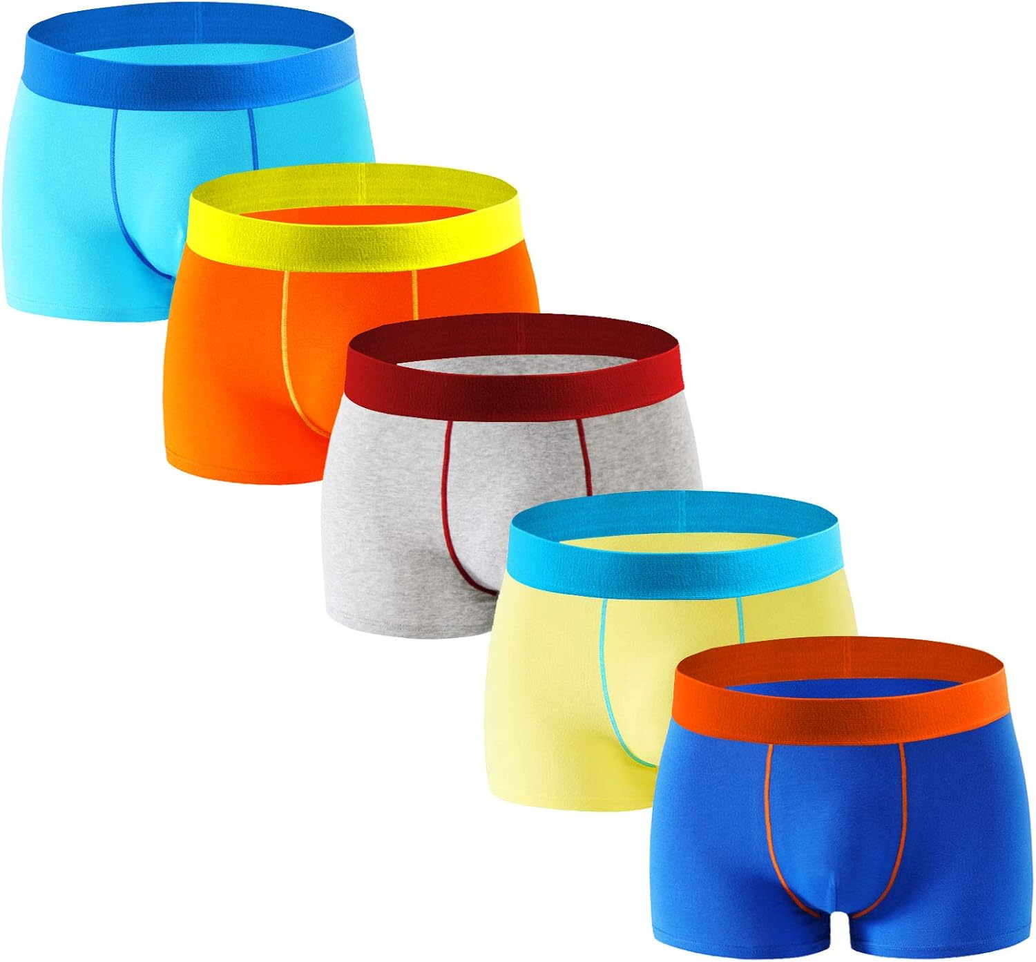 Men's Underwear Boxer Briefs Cotton Huge Pouch Trunks Short Leg Underwear 5 Pack